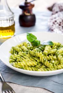 fusilli with pesto